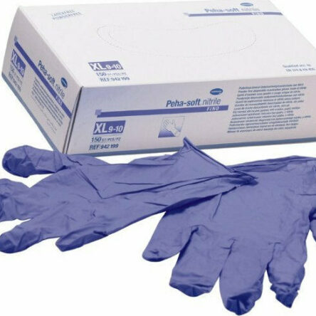 Εξεταστικά Γάντια Νιτριλίου μπλε χρώματος Large HARTMANN Pehasoft Fino (150τμχ)