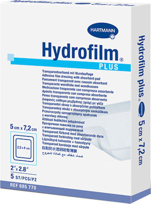 Hartmann Hydrofilm Plus Aδιάβροχα και Αποστειρωμένα Αυτοκόλλητα Επιθέματα 7.2x5cm 5τμχ